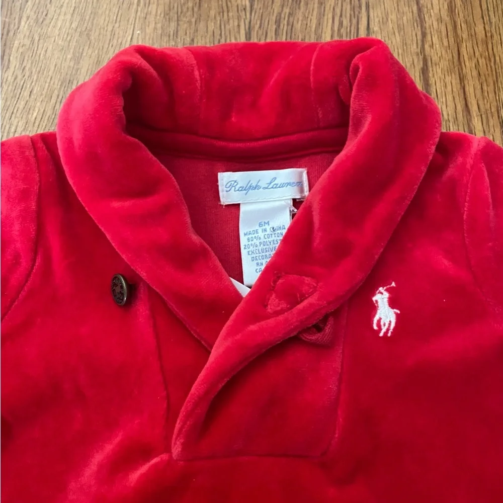 Ralph Lauren Velour One Piece with Shawl Collar Coverall